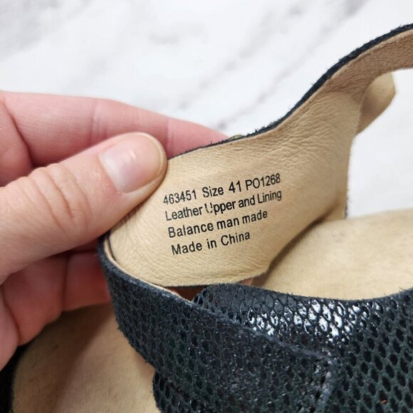 Sanita Daisy Davia Suede Leather Platform Sandals Black Blue Women's 9.5 (41) - Picture 8 of 9